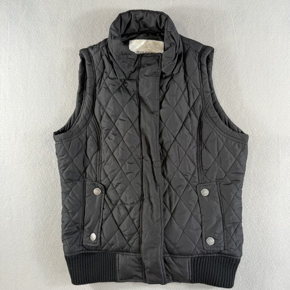 Maurices Other - Maurices Black Quilted Puffer‎ Vest Women's Size Medium Insulated Snap Button